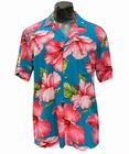 Original Hawaiihemd - Hibiscus Blossom - Teal - Paradise Found