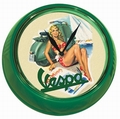 Vespa Wanduhr rund - grün
