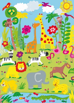 Fototapete Tiere Zoo Giraffe Kinderzimmer  - Klicken fr grssere Ansicht