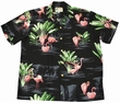 Original Hawaiihemd - Flamingo - Schwarz - Paradise Found Modell: FLA13Black