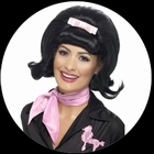 50er Jahre Beehive Bob Per�cke schwarz