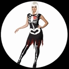 Skelett Knochen Kleid Kost�m - leuchtet im Dunkeln 