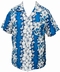  x HAWAII HEMD - FLOWERS & ANCHOR - HELLBLAU
